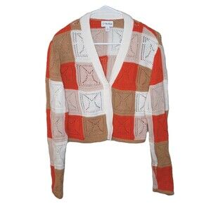 The Drop Cardigan Multicolor Women Size XS Long Sleeve One Button Open Knit